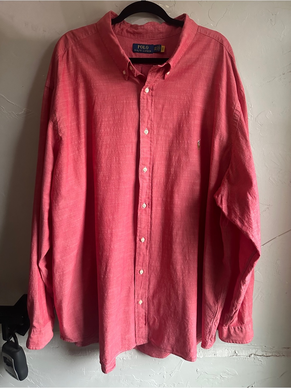 Polo Ralph Lauren 4XL Coral Cotton Shirt Coastal Preppy Resort Old Money